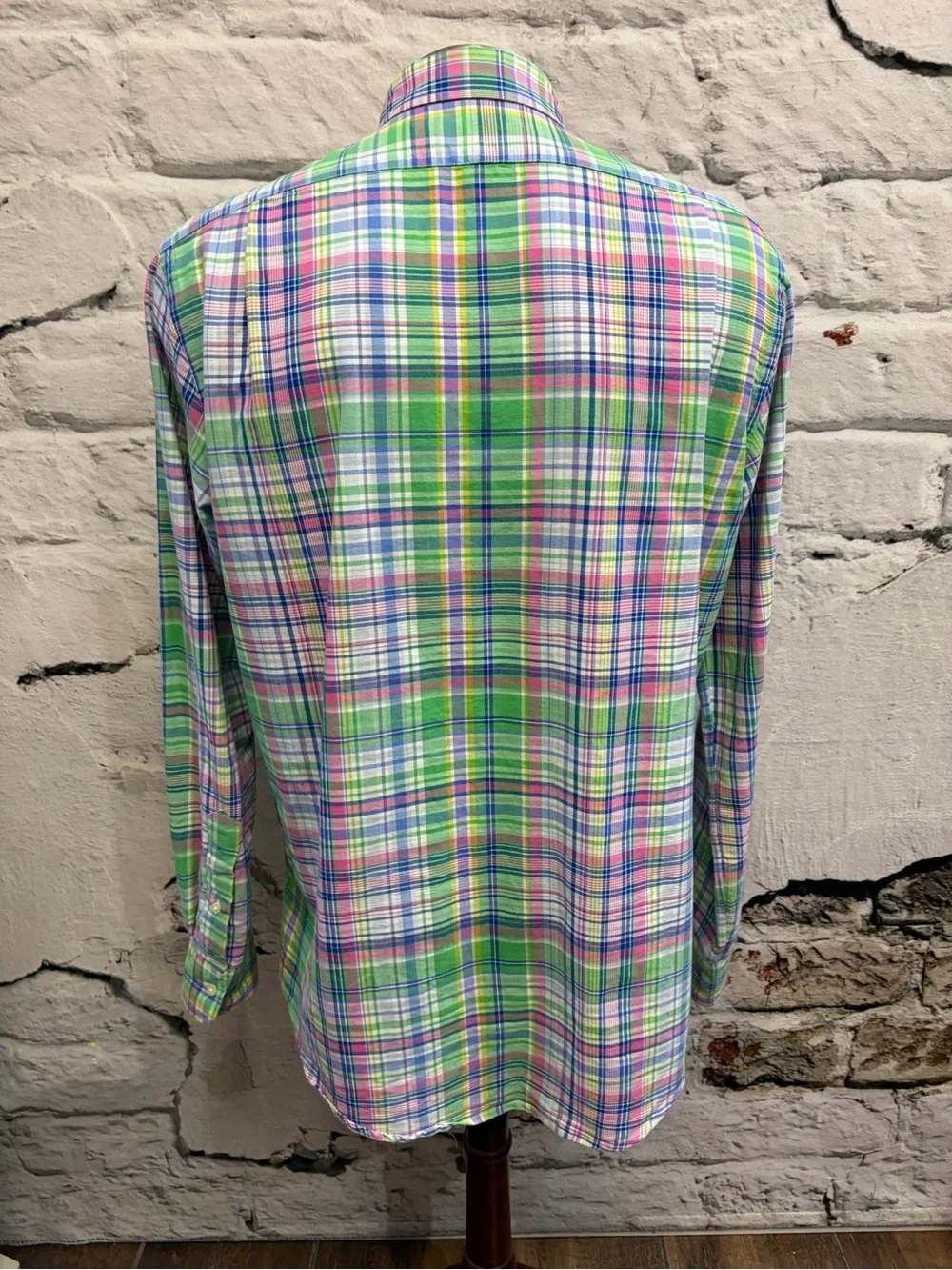 Polo Ralph Lauren Colorful Tartan Plaid Button Up Shirt Pink Green Blue Yellow